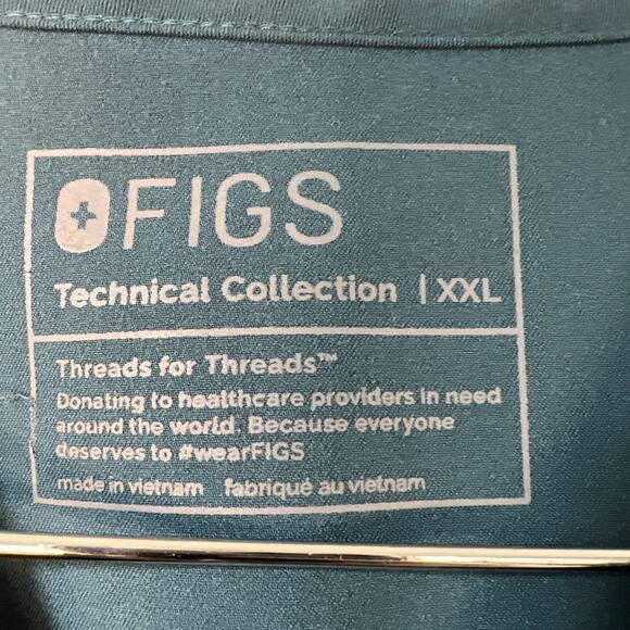 Figs Men’s Chisec 3 Pocket Top XXL Teal #TM3000 Scrubs Limited A1 - Picture 2 of 10